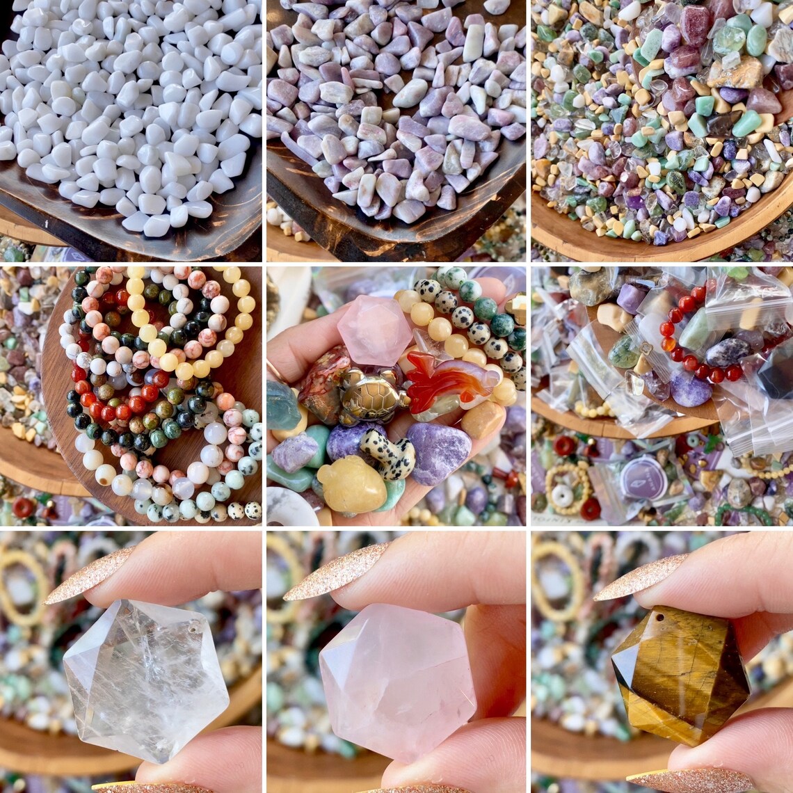 NEW! Prosperity & Manifestation Scoop Crystal Confetti Lucky Scoop Surprise Crystal Wealth Mystery Pouch 125g 4.5oz Crystal Carvings Jewelry