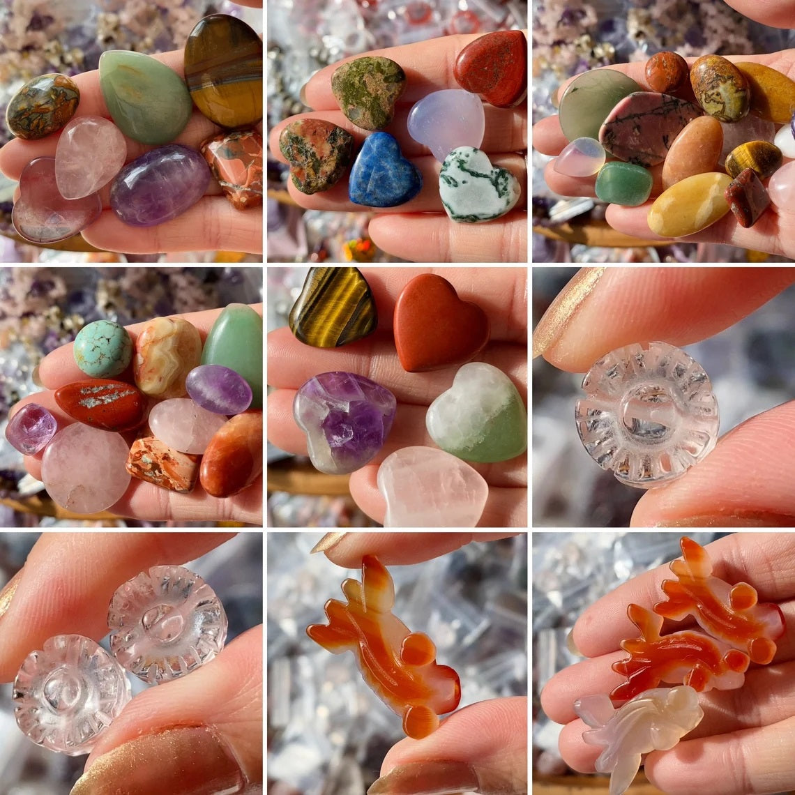 Love Mix Crystal Scoops - Love Themed Crystal Confetti (125g/4.5oz Crystal Pouch) - Tumbles, Jewelry and Carvings