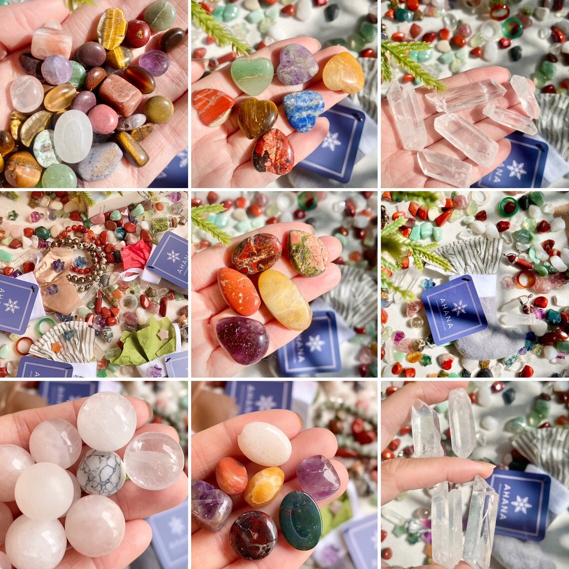 Santa Stocking Crystal Scoops - Holiday and Christmas Themed Crystal Confetti (125g 4-4.5oz pouch) Christmas Crystals Carvings Jewelry