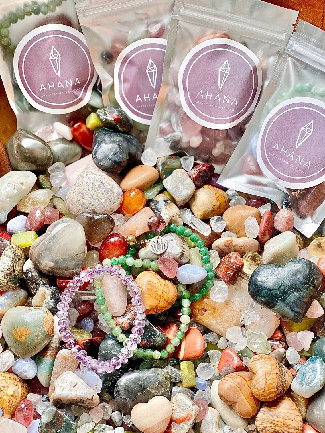 Premium Crystal Scoops - Crystal Tumbles, Jewelry and Carvings (100g/4oz Crystal Confetti Pouch)