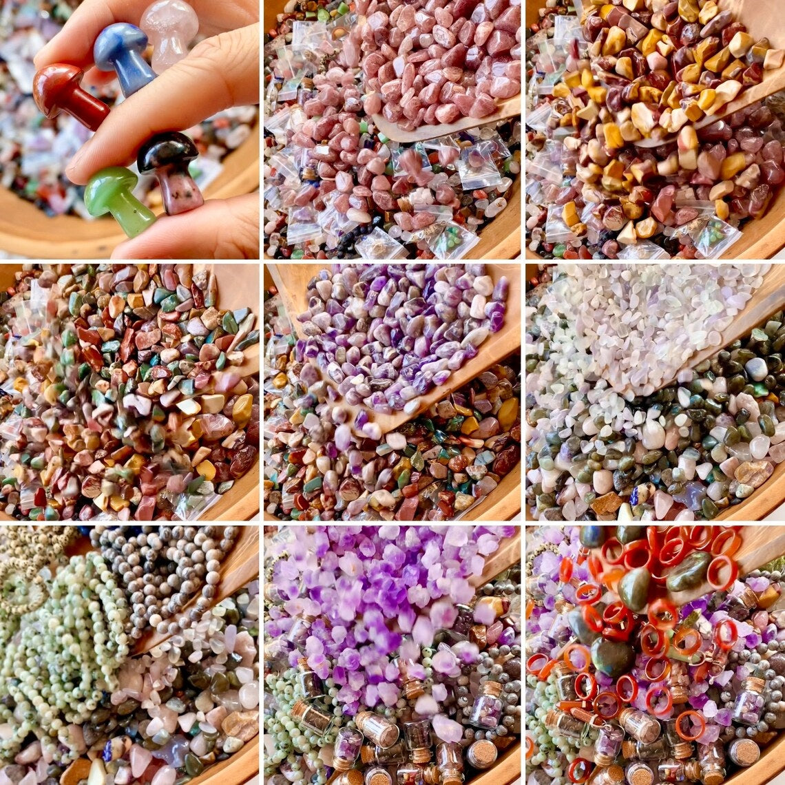 Premium Crystal Scoops - Crystal Tumbles, Jewelry and Carvings (100g/4oz Crystal Confetti Pouch)