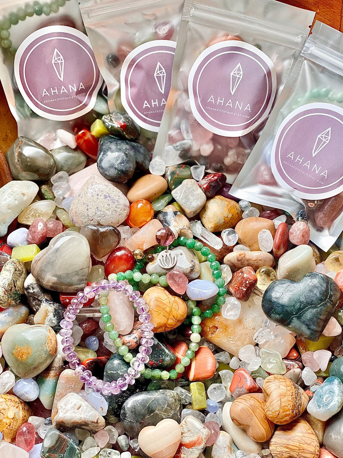 Premium Crystal Scoops - Crystal Tumbles, Jewelry and Carvings (100g/4oz Crystal Confetti Pouch)