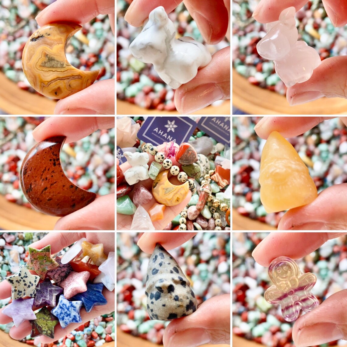 Santa Stocking Crystal Scoops - Holiday and Christmas Themed Crystal Confetti (125g 4-4.5oz pouch) Christmas Crystals Carvings Jewelry